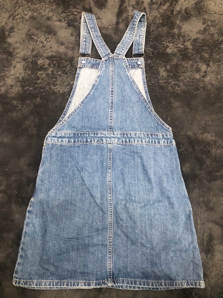 Düğmeli Lacivert Kadın Kot Elbise - Görsel 3