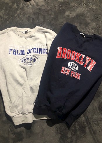 ikili lacivert ve gri Kadın Sweatshirt - Görsel 2