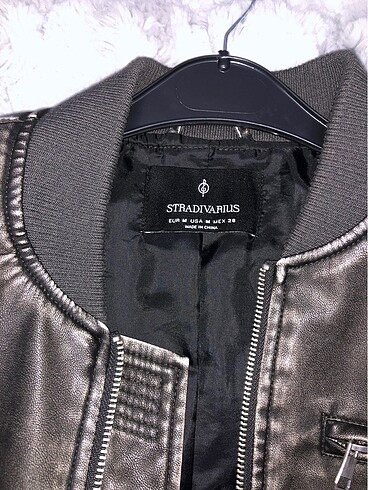 m Beden gri Renk Stradivarius Bomber Deri Ceket