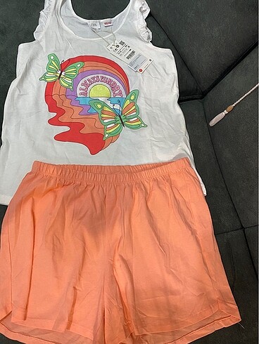 Kabartma kelebek baskılı pijama