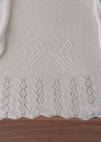 Kadın Beyaz Triko Uzun Kollu Bluz - Görsel 6