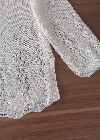 Kadın Beyaz Triko Uzun Kollu Bluz - Görsel 4