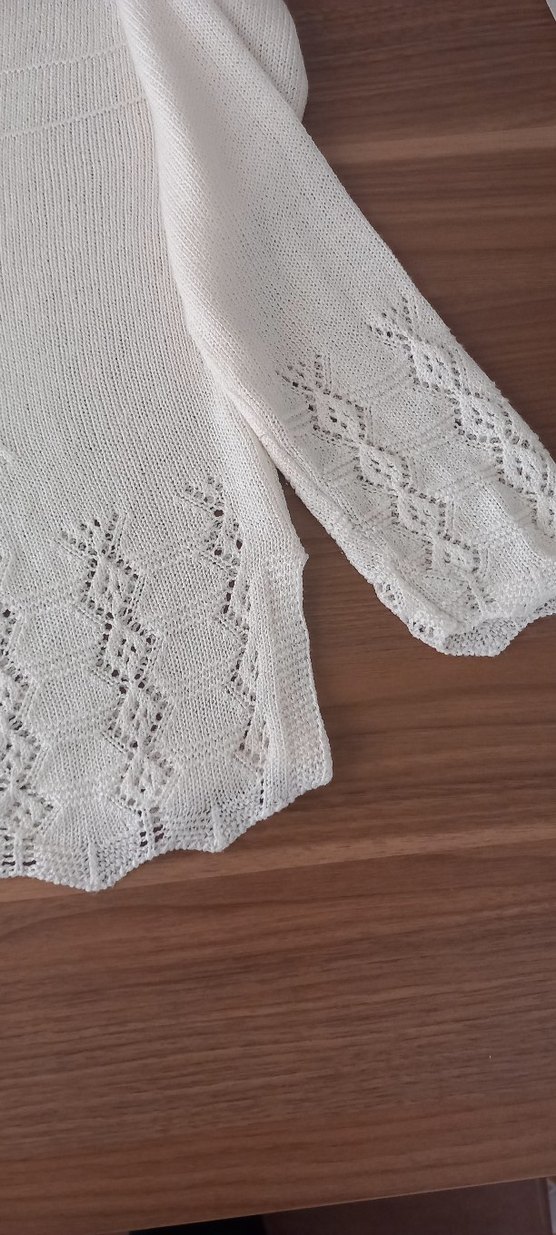Kadın Beyaz Triko Uzun Kollu Bluz - Görsel 4