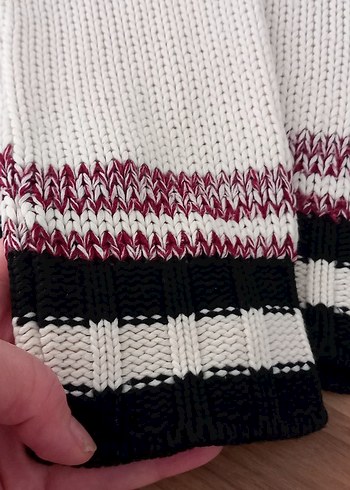 Bohem Bordo Balıkçı Yaka Örgü Kadın Kazak - Görsel 7