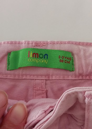 Düğmeli Pembe Kız Şortu - Görsel 2