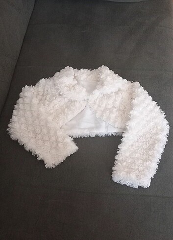 24-36 Ay Beden beyaz Renk Kız çocuk peluş bolero