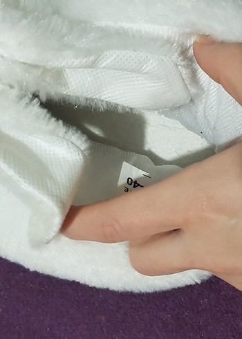 Kız Çocuk Beyaz Peluş Sıcak Terlik - Görsel 4