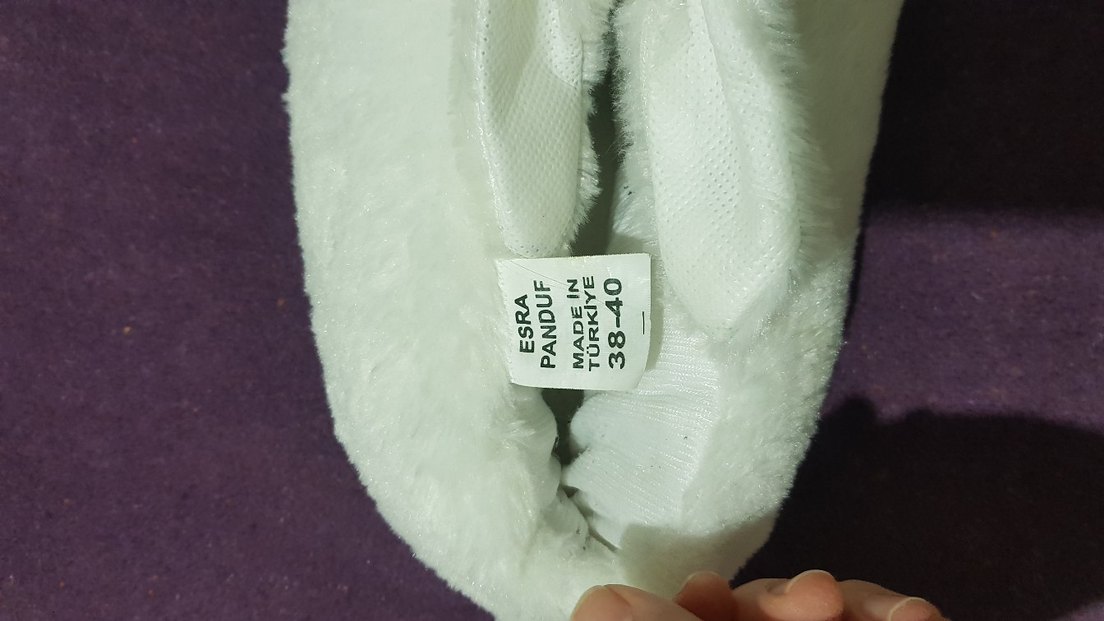 Kız Çocuk Beyaz Peluş Sıcak Terlik - Görsel 3