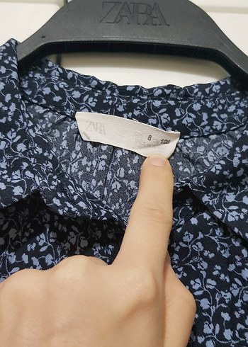 Zara Mavi Çiçekli Gömlek - Görsel 3