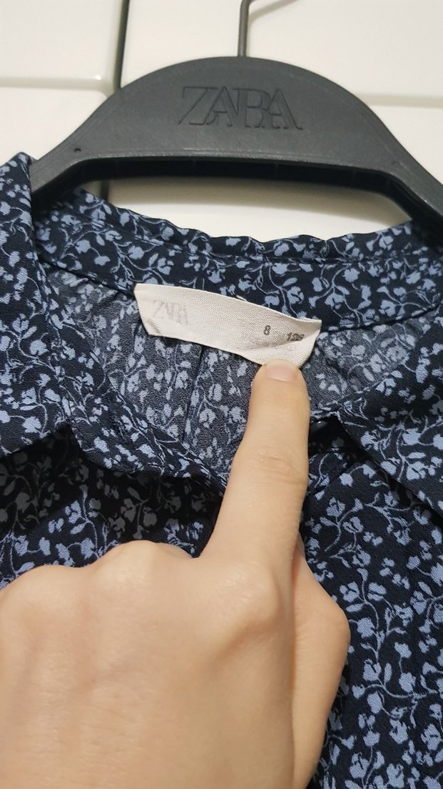 Zara Mavi Çiçekli Gömlek - Görsel 3