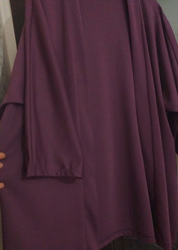 Kadın Mor Uzun Kollu Salaş Uzun Kadın ceket - Görsel 3
