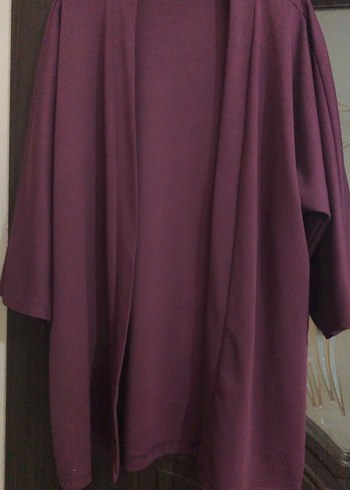 Kadın Mor Uzun Kollu Salaş Uzun Kadın ceket - Görsel 4