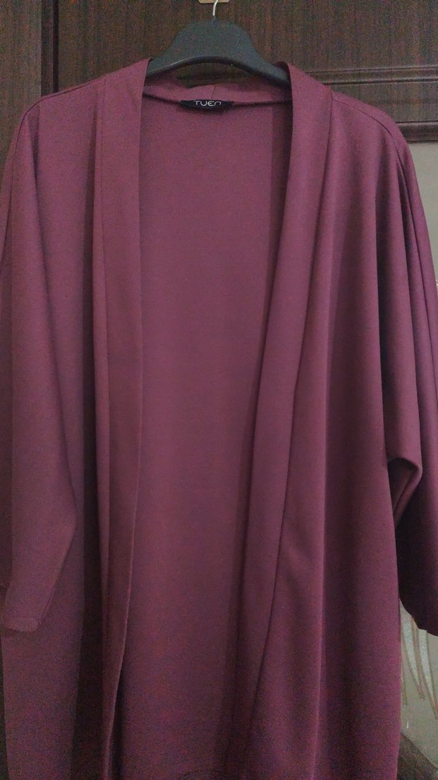 Kadın Mor Uzun Kollu Salaş Uzun Kadın ceket - Görsel 2