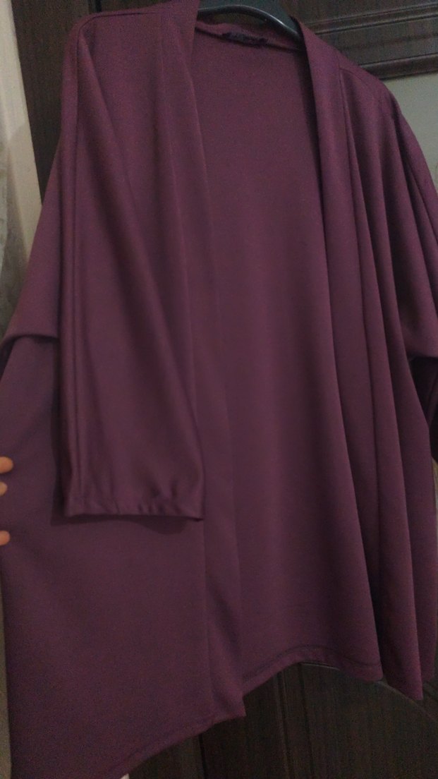 Kadın Mor Uzun Kollu Salaş Uzun Kadın ceket - Görsel 3