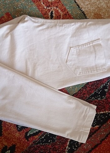 Diğer Beyaz dar paça pantolon