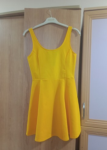 H&M Sarı Kolsuz Midi Elbise - Görsel 2