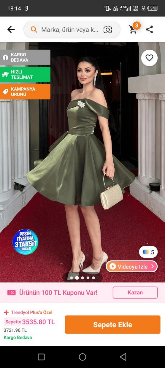 Mezuniyet elbisesi yeşil kısa taşlı - Görsel 4