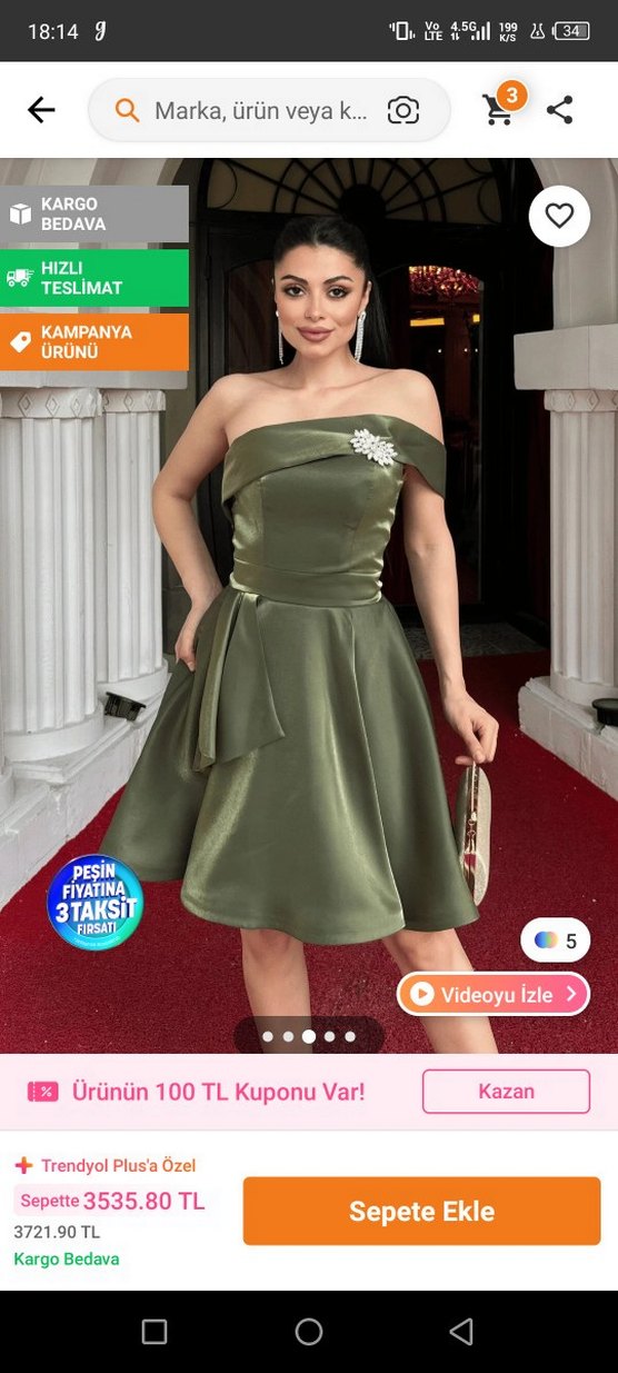 Mezuniyet elbisesi yeşil kısa taşlı - Görsel 5