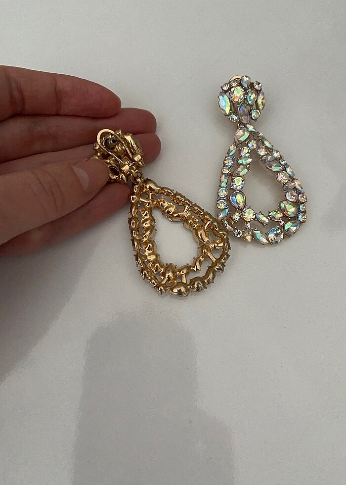 Zara taşlı küpe - Görsel 3