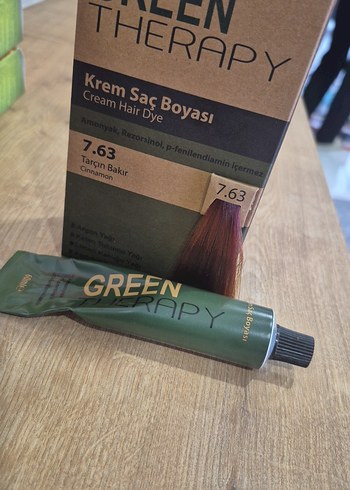 Green Therapy Tarçın Bakır Krem Saç Boyası 7.63 - Görsel 2