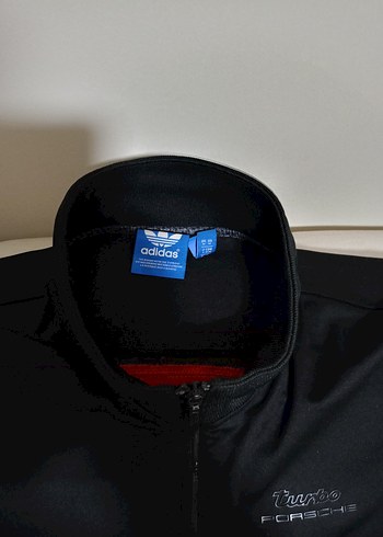 m Beden Adidas Porch Dizayn Erkek Kırmızı Siyah Yarım Fermuarlı Ceket
