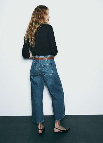 36 Beden Kemerli Crop Jean