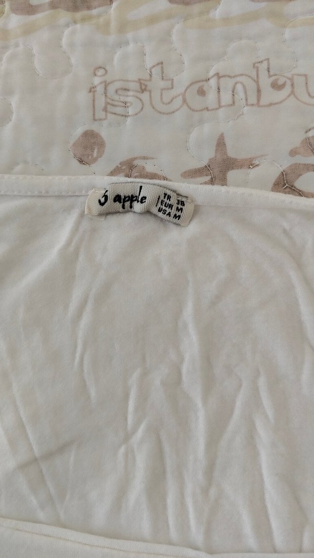 Kadın Beyaz Kısa Kollu  Tişört - Görsel 3