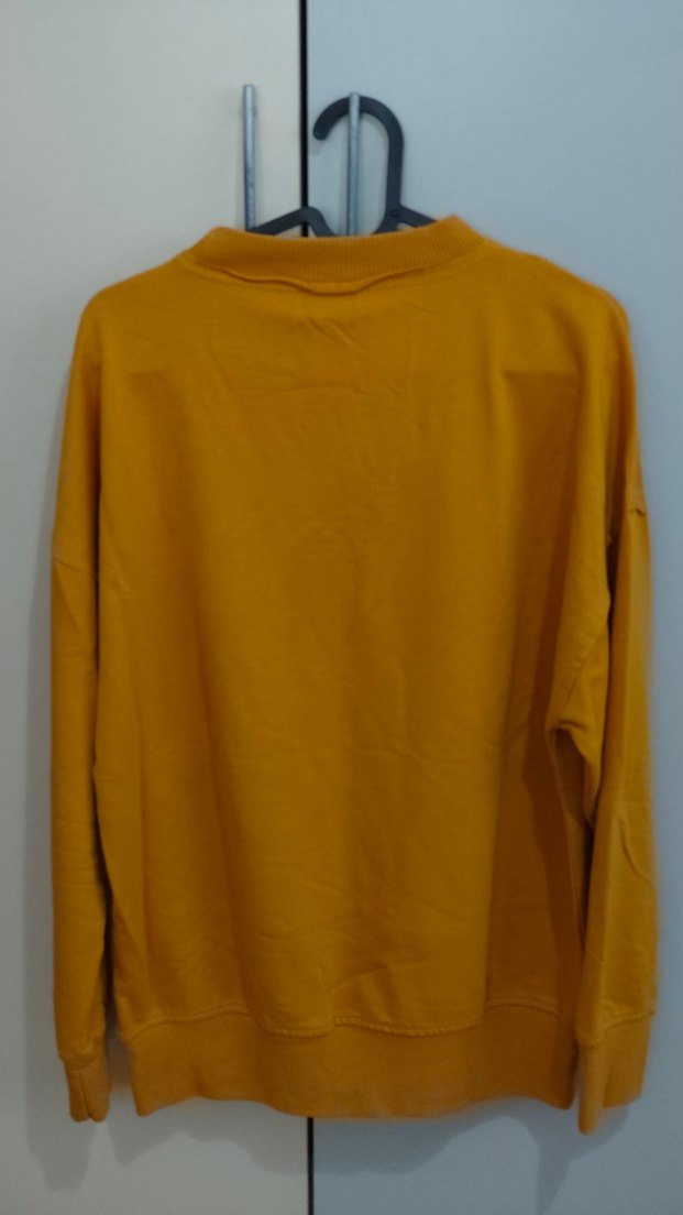 Kadın hardal Uzun Kollu Salaş Sweatshirt - Görsel 2