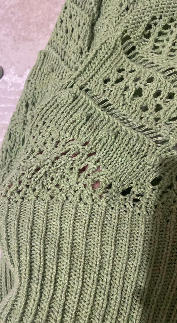 Yeşil Bohem Örgü Kadın Kazak - Görsel 2