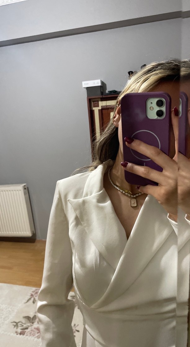 Beyaz Midi Kadın Elbise - Görsel 2