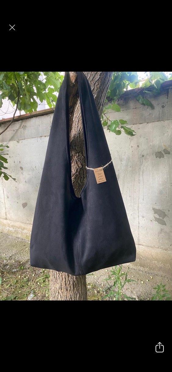 Bordo Süet Minimalist Kadın Çanta - Görsel 2