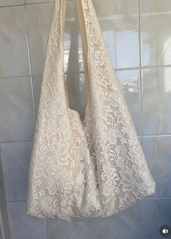 Dantel İşlemeli Bohem Beyaz Çanta - Görsel 2