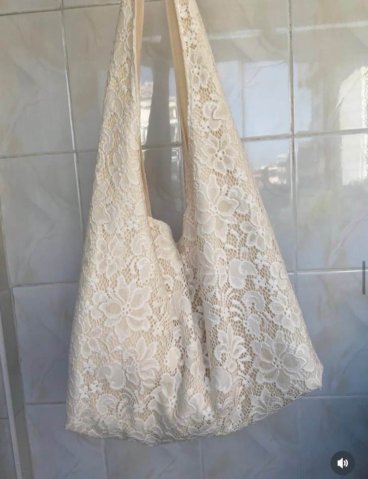 Dantel İşlemeli Bohem Beyaz Çanta - Görsel 2
