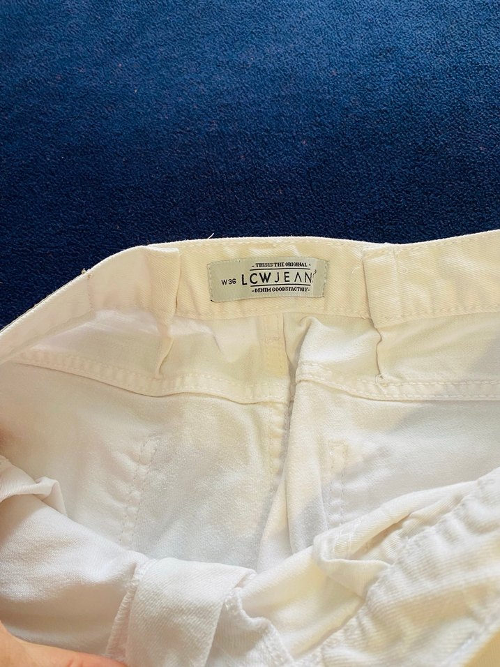 Beyaz Pamuklu Erkek bermuda şort - Görsel 5