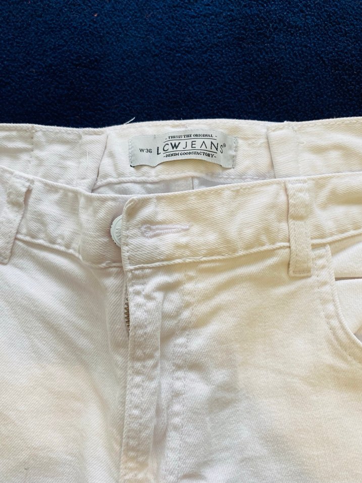 Beyaz Pamuklu Erkek bermuda şort - Görsel 3