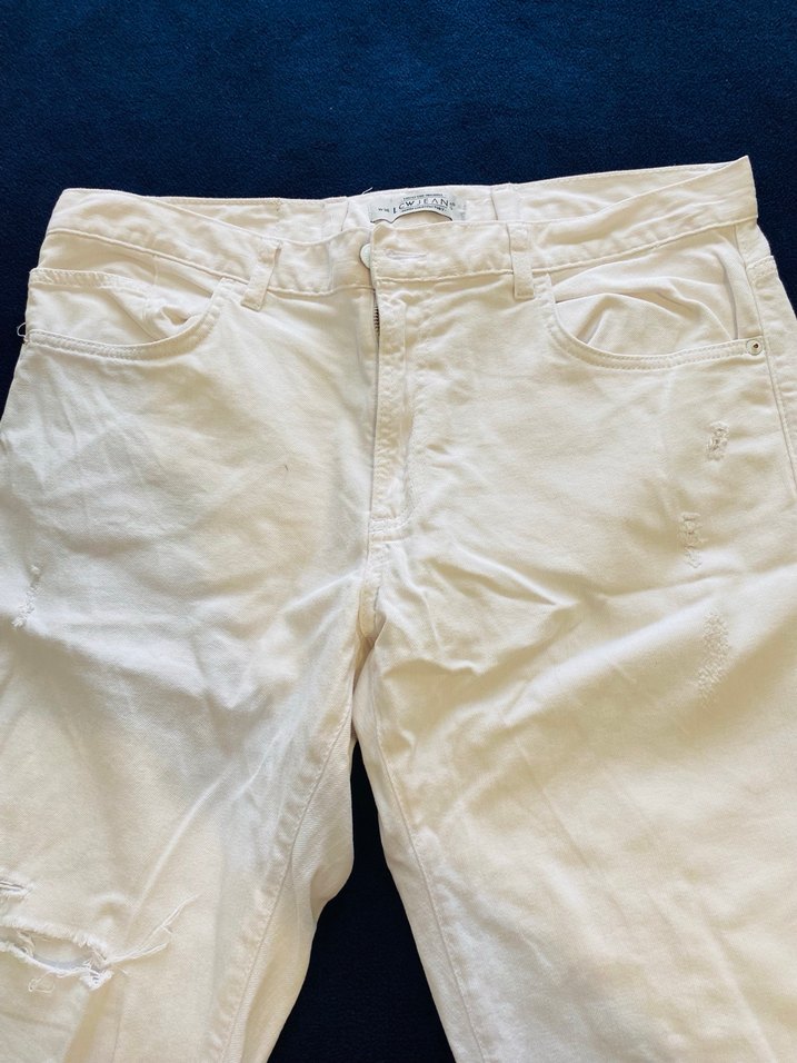 Beyaz Pamuklu Erkek bermuda şort - Görsel 2