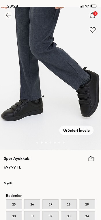 H&M H&M siyah spor ayakkabı