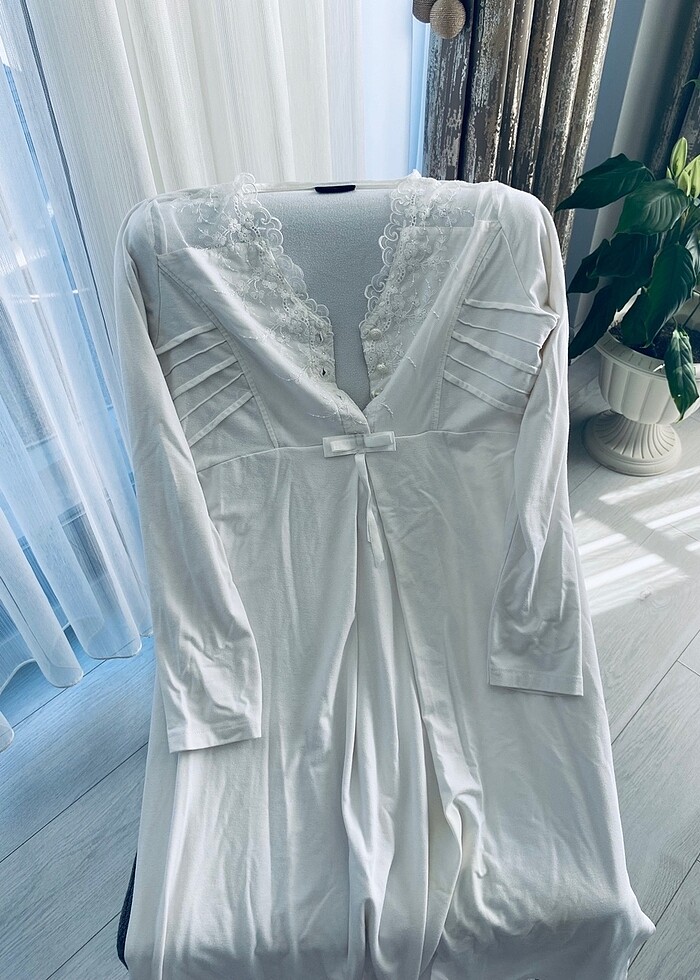 Hamile elbise pijama gecelik - Görsel 4