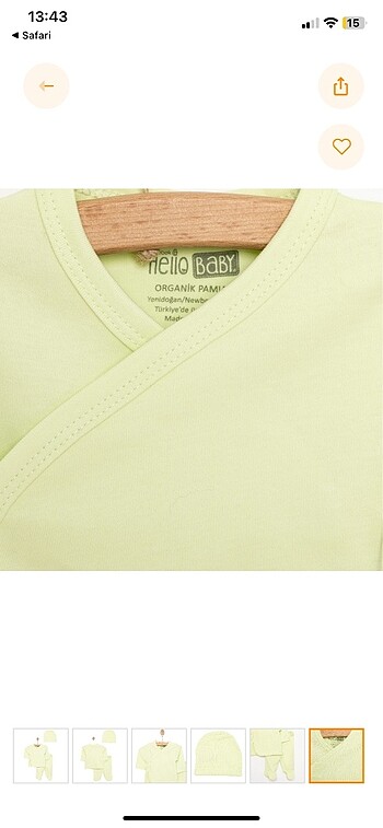 E bebek organik pamuklu hastene çıkışı takım - Görsel 7