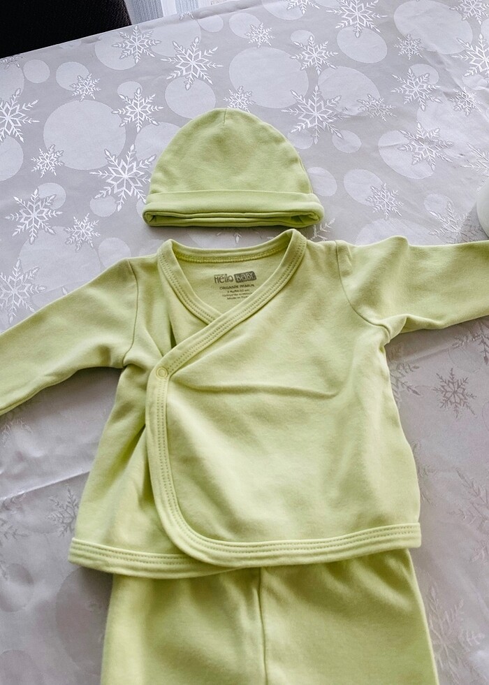 E bebek organik pamuklu hastene çıkışı takım - Görsel 4