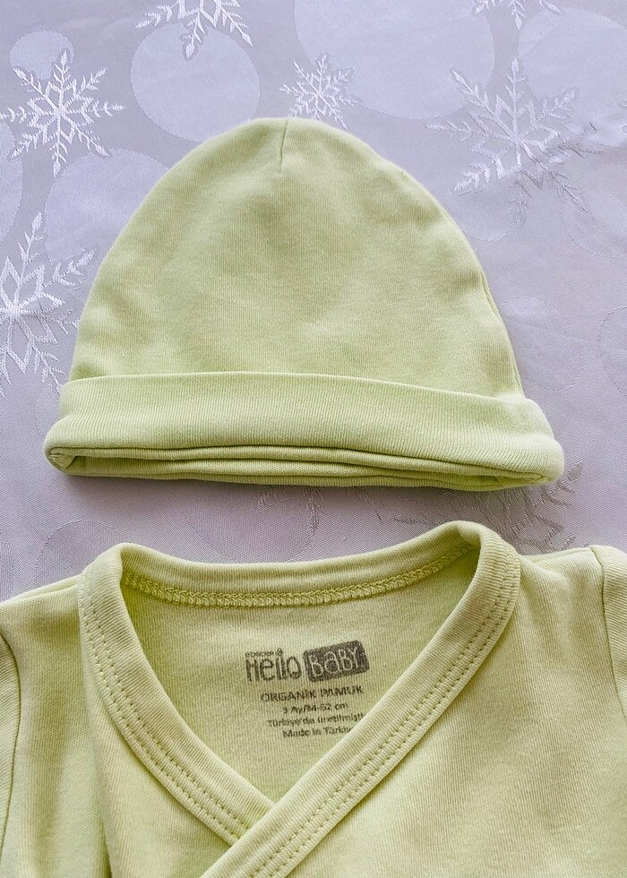 E bebek organik pamuklu hastene çıkışı takım - Görsel 5