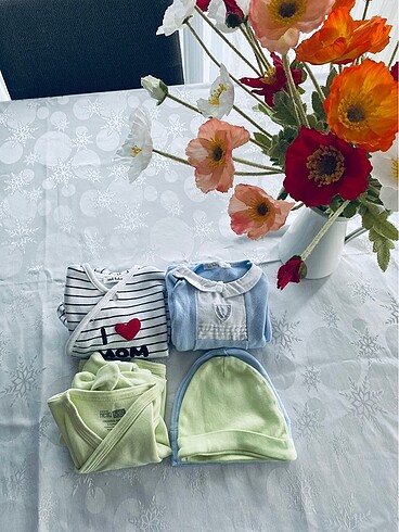 Organik pamuklu hastene çıkışı takım - Görsel 2