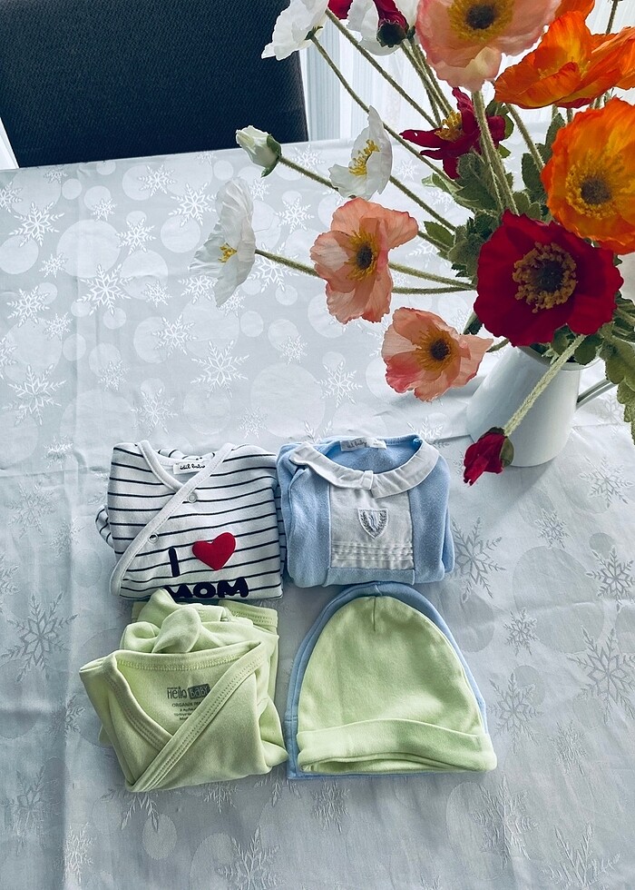 Organik pamuklu hastene çıkışı takım - Görsel 2