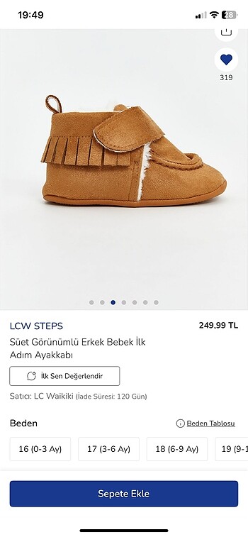 Lc Waikiki panduf patik ilk adım ayakkabı - Görsel 9