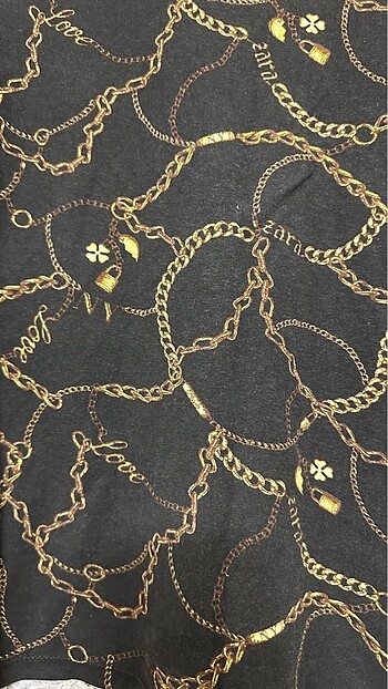 Zara Zincir Baskılı Basic Tişört