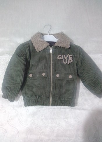 Düğmeli Erkek Çocuk Asker Yeşili Ceket - Görsel 2