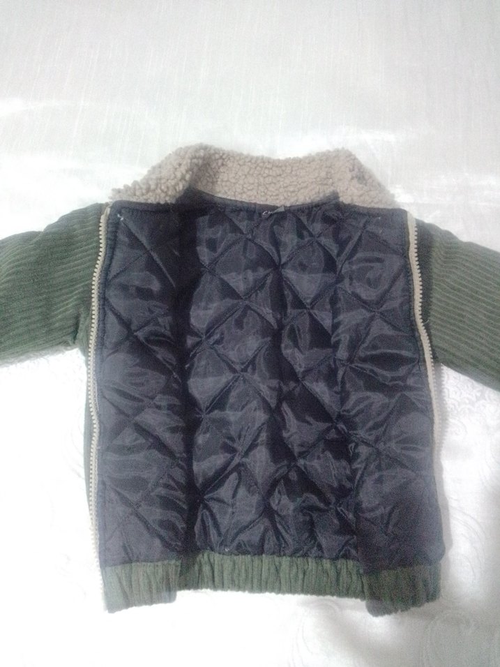 Düğmeli Erkek Çocuk Asker Yeşili Ceket - Görsel 4