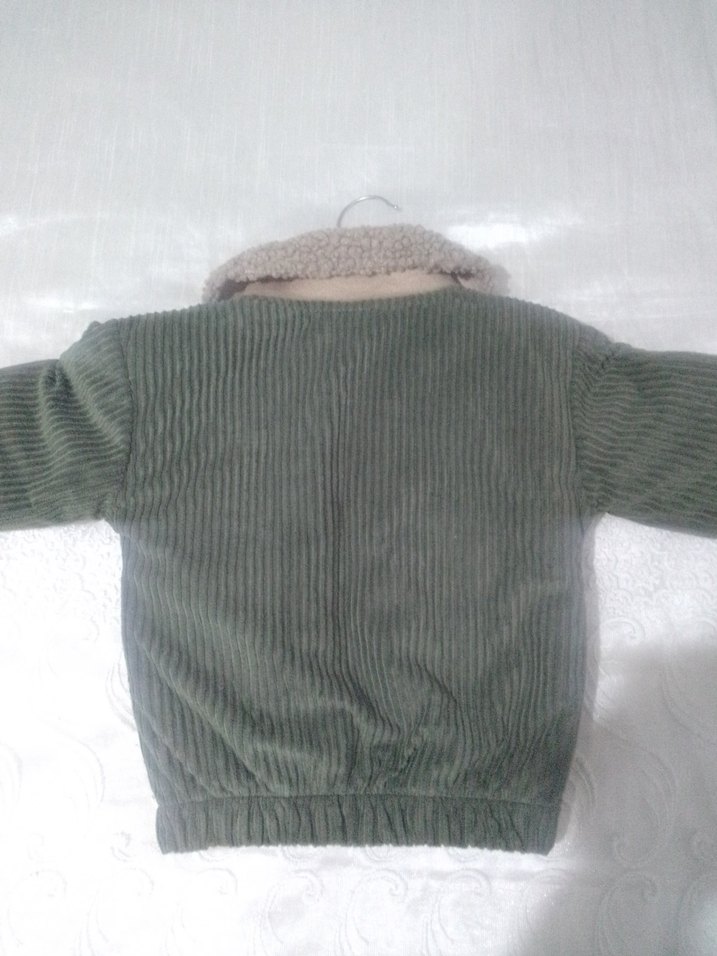 Düğmeli Erkek Çocuk Asker Yeşili Ceket - Görsel 3