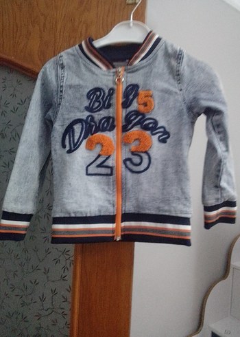 Gri Erkek Çocuk Denim Fermuarlı Sweatshirt