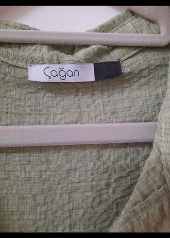 Düğmeli Uzun Kesim Keten Kadın Gömlek - Görsel 6